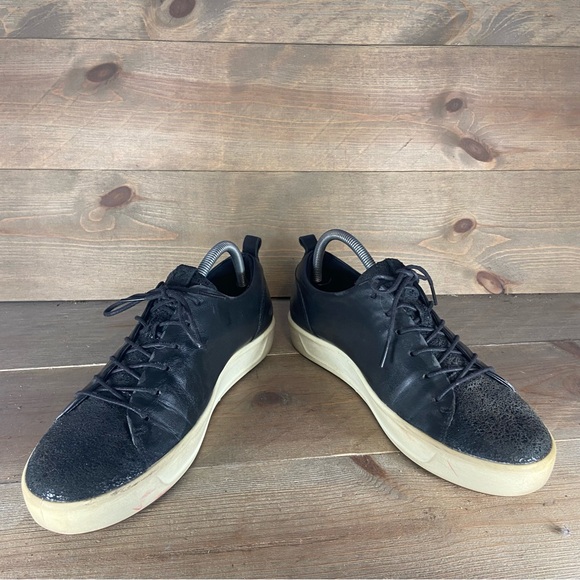 ecco soft 8 womes size 9 shoes black leather comfort walking sneakers - Picture 3 of 8
